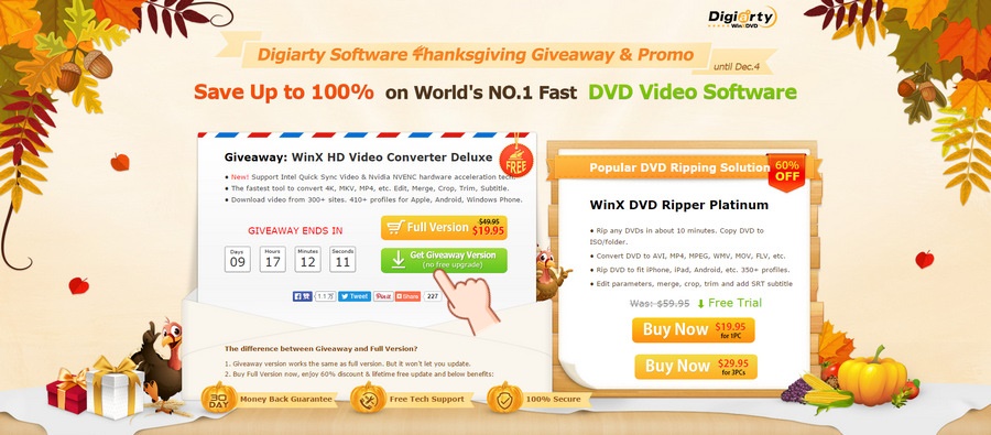  WinX HD Video Converter Deluxe 限時免費