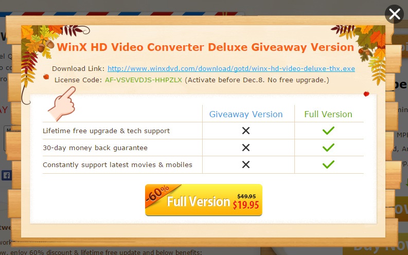  WinX HD Video Converter Deluxe 限時免費